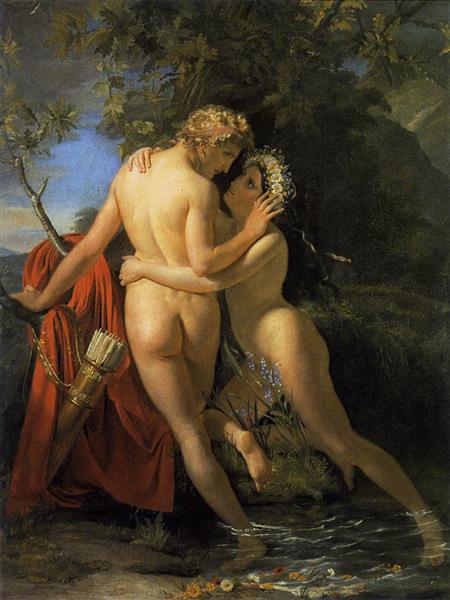 The nymph Salmacis and Hermaphroditus, 1829 - Франсуа-Жозеф Навез