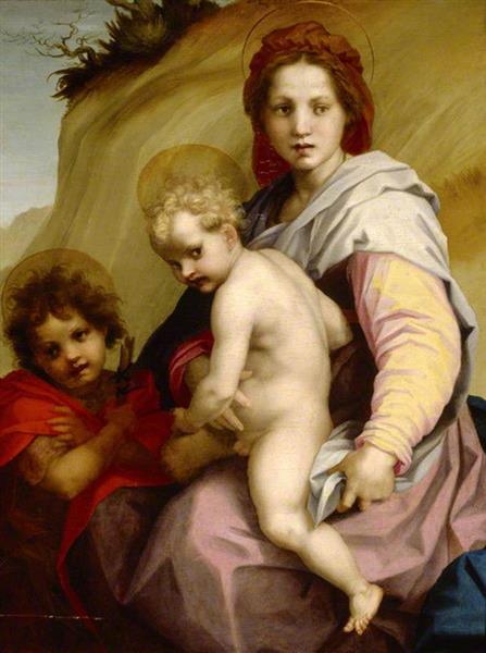 The Madonna and Child with the Infant Saint John the Baptist (The 'Fries' Madonna) - Andrea del Sarto