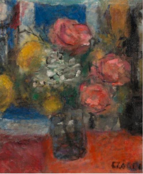 Czobel Still Life with Roses 1960, 1960 - Bela Czobel