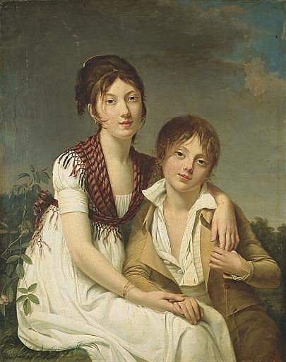 Portrait d'Amélie-Justine et de Charles-Edouard Pontois - Adèle Romany