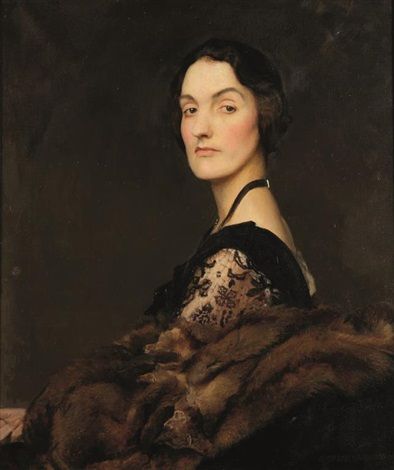 A half length portrait of an elegant lady - George Spencer Watson (1869 1934)
