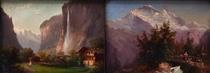 Paar Ansichten aus den Schweizer Alpen: Jungfrau bei Mürren, Staubbachfall - Guido Hampe