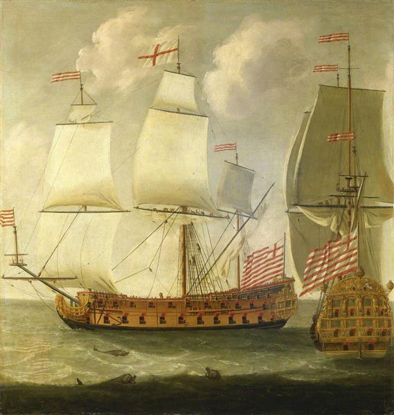 Two Views of an East Indiaman of the Time of William III - Isaac Sailmaker