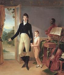 Portrait of Frédéric Donnadieu and His Son Frédéric - Jean-François Bosio
