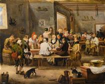 Tavern scene - Johann Baptist Pflug