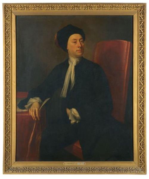 Portrait of Matthew Prior (1664-1721), three-quarter length, in a black hat - Jonathan Richardson