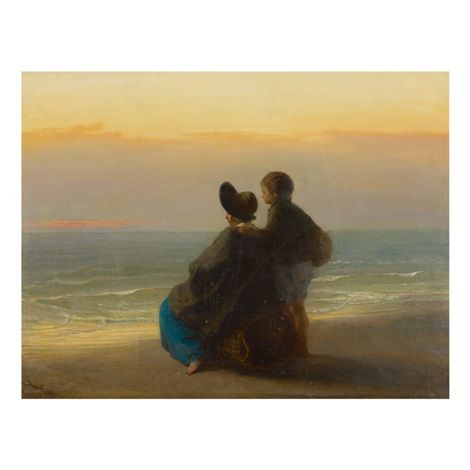 Mother and Child Looking Out to Sea - Jozef Israëls