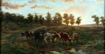 Landschap met vee - Julius van de Sande Bakhuyzen