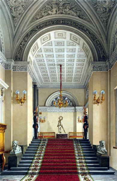 Interiors of the Winter Palace. The Personal Entrance to the Apartment of Empress Maria Alexandrovna - Konstantin Ukhtomsky