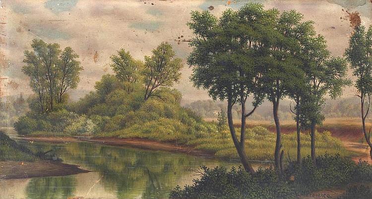 Small landscape with river - Levi Wells Prentice