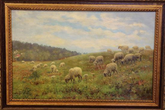 LANDSCAPE WITH SHEEP - Charles Alfred Meurer