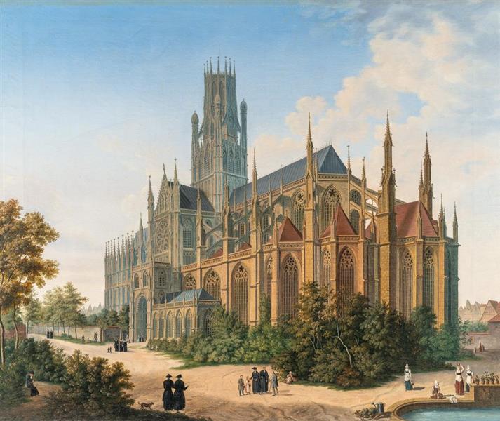 The abbey of Saint Ouen in Rouen - Domenico Quaglio the Younger