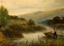 Fishing scene - Edward Wilkins Waite