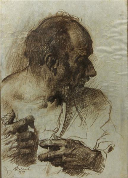 Kopfstudie eines alten Mannes (Petrus) - Franz Xaver Dietrich