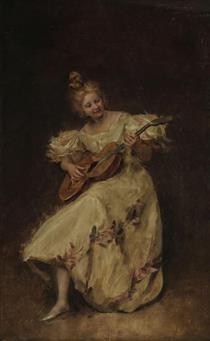 Dame jouant de la guitare - Frederic Soulacroix
