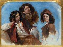 Heads of Three Youths - Gustav Pope