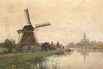 Windmill by the Vliet, The Hague - Hans Hermann