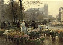 Selling Flowers on the Flower Market, Amsterdam - Hans Hermann