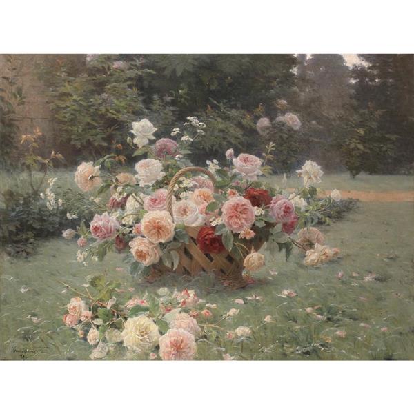 Panier de roses - Henri Biva