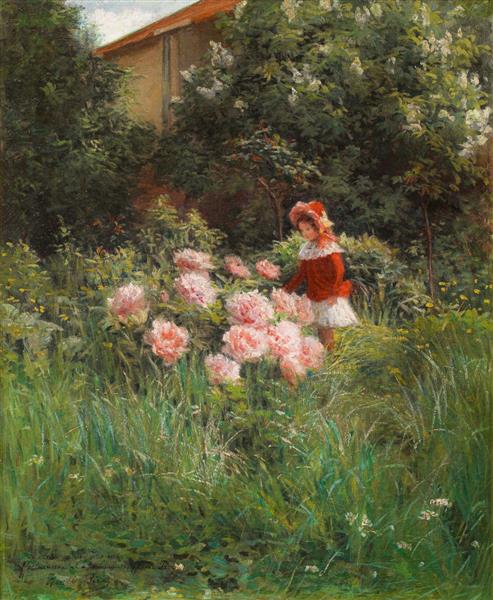 Mädchen im Garten - Henri Biva