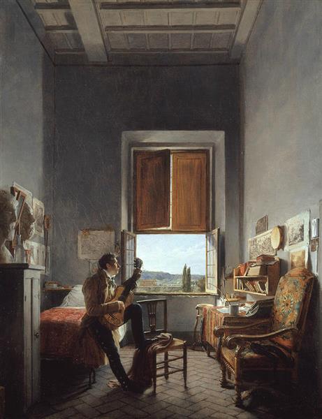 Leon Palliere in His Room at the Villa Medici Rome - Jean Alaux