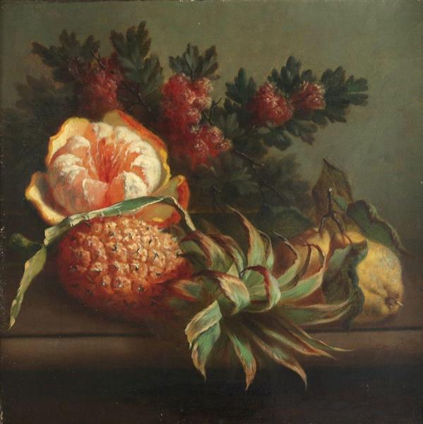 Still Life with Pineapple and Orange - Jean-Baptiste Robie