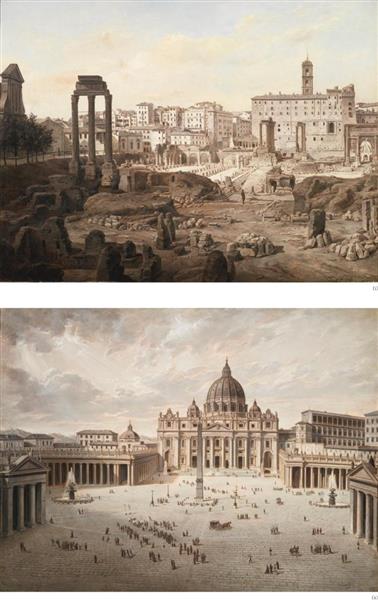The Roman Forum; and Saint Peter's Square - Josef Langl