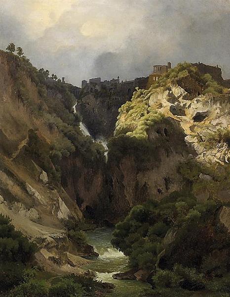 The waterfalls of Tivoli - Karl Eduard Biermann