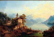 Evening at Lake Como - Karl Heinrich Jaeckel