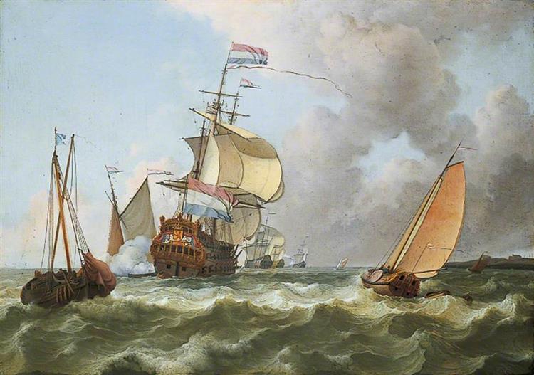 The Warship 'Hollandia' in Full Sail - Ludolf Backhuysen I