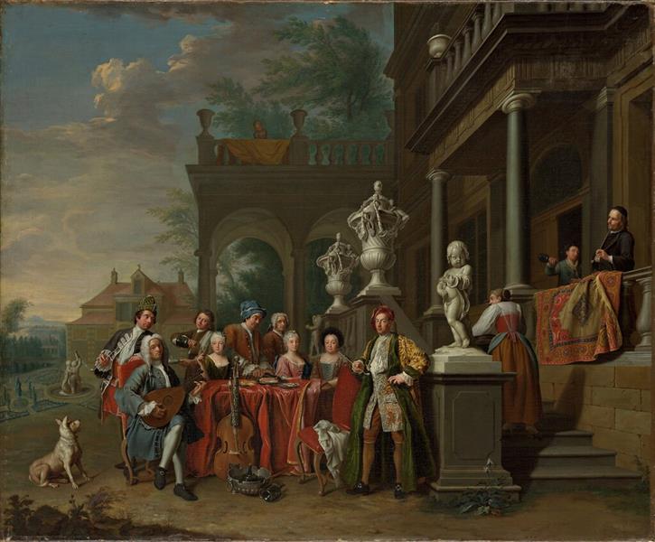 A musical gathering at the Court of the Elector Karl Albrecht of Bavaria - Peter Jacob Horemans
