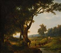 Paysage avec procession Landscape with procession - Peter Ludwig Kuhnen