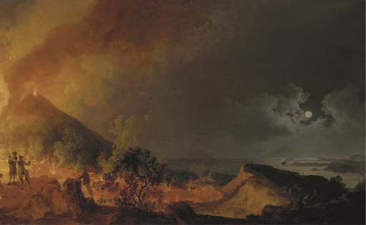 Eruption du Vésuve, vue depuis l'Atrio del Cavallo - Pierre-Jacques-Antoine Volaire