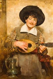 Young man with mandolin - Roman Ribera Cirera