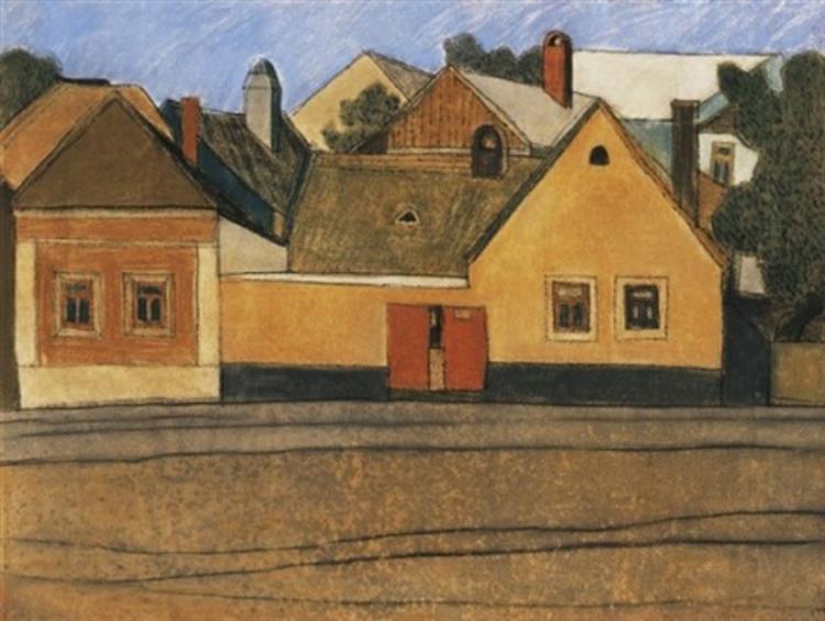 Vajda Lajos Szentendrei Házak 1935, 470x625mm Pastel, 1935 - Vajda Lajos