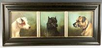3 Dog Portraits - William Henry Hamilton Trood