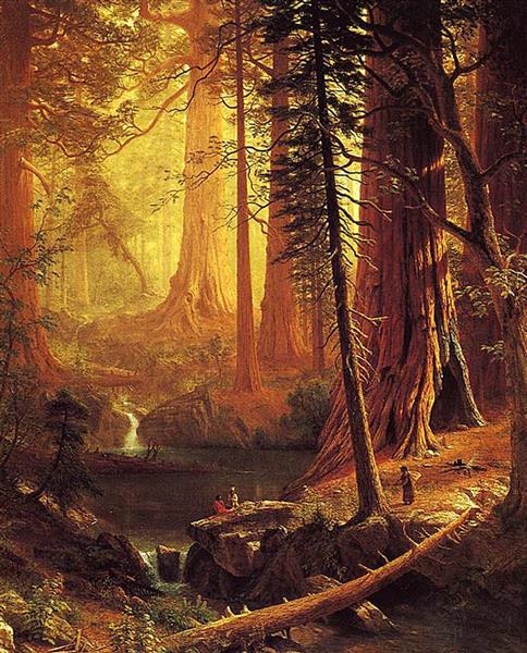 Giant Redwood Trees of California (King’s River, Big Tree Grove, California), c.1874 - 阿爾伯特·比爾施塔特
