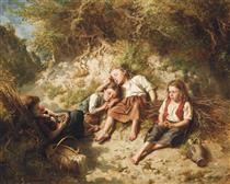 A rest in the woods - Theodore Gerard