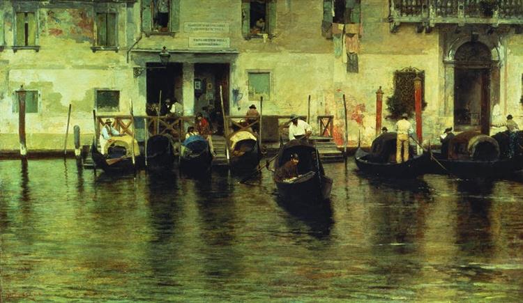 Ferry of the Maddalena, Venice, 1887 - Джакомо Фавретто