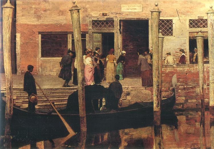 Waiting for the newlyweds, 1879 - Giacomo Favretto