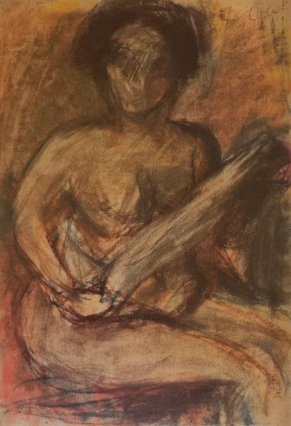 Nude Sitting, 1935 - Béla Czóbel