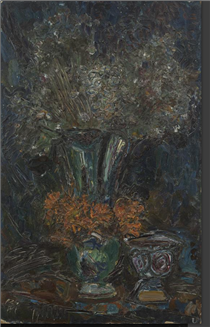 Flowers In A Green Vase - Mykhailo Vainshtein