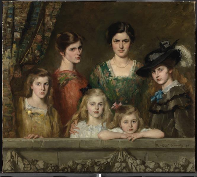 Portrait of the Six Boissevain Daughters, 1916 - Thérèse Schwartze