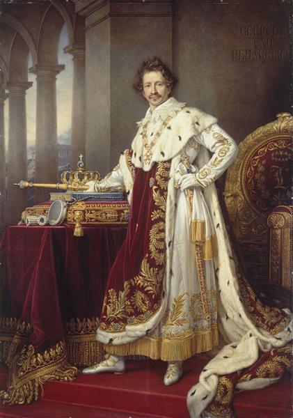 King Ludwig I in his Coronation Robes, 1826 - Йозеф Карл Штилер