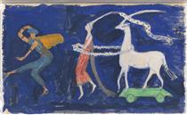 Costume Design (Procession Zizim of Persia, Agnes De Bourganeuf, and the Unicorn) for Artist's Ballet Orphée of the Quat Z Arts - Florine Stettheimer