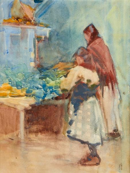 Mother and Daughter Preparing Flowers, 1901 - 1902 - Frances Hodgkins