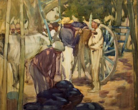 Untitled (Loading the Cart), 1909 - Frances Hodgkins