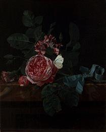 Roses and Butterfly - Maria van Oosterwijk