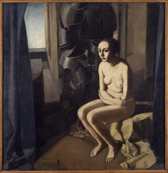 The woman and the armor, 1921 - Феличе Казорати