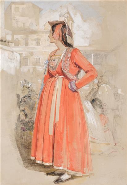 Study of a young Neapolitan woman in Rome, c.1840 - John Frederick Lewis